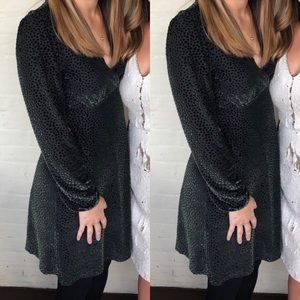 Emerald velvet burnout dress perfect for the holidays!